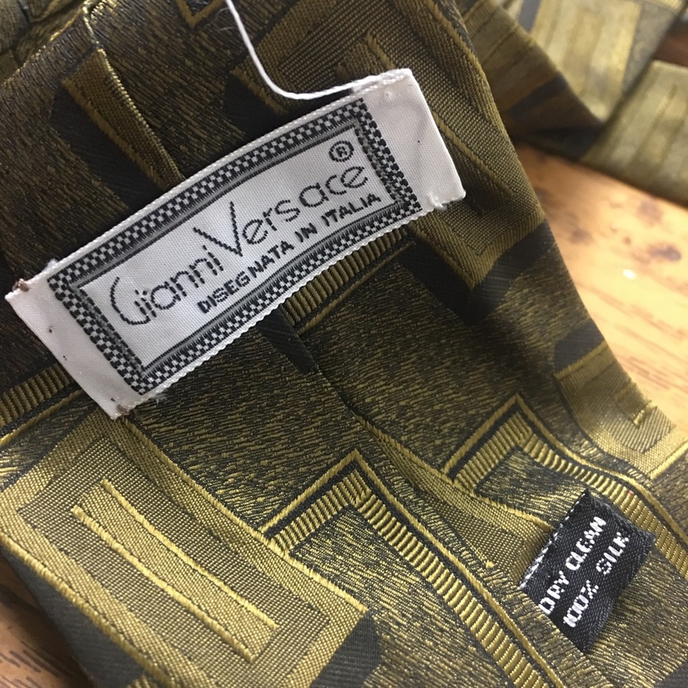 Gianni Versace Gold Pattern Mens Tie